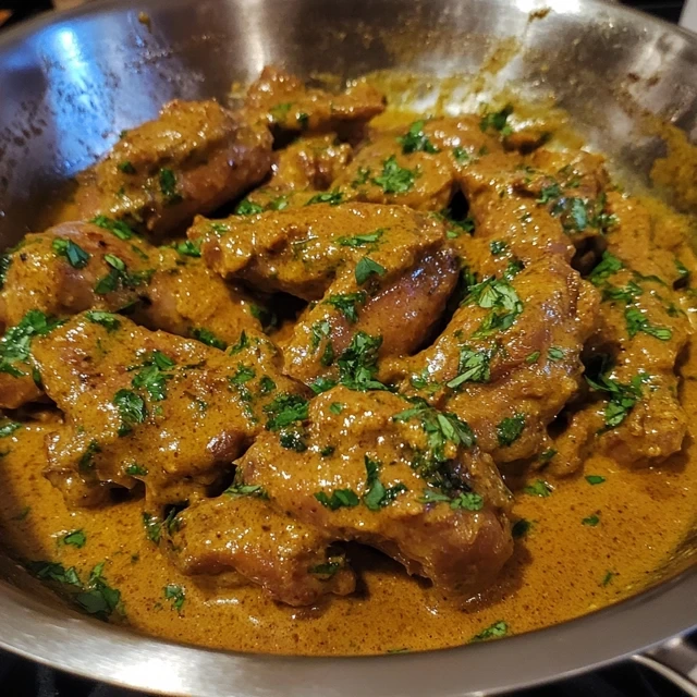 Melted cowboy butter with garlic, herbs, and lemon in a saucepan