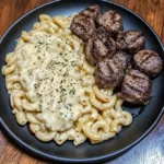 Garlic Butter Steak Bites & Macaroni Alfredo