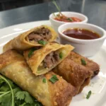steak and cheese egg rolls