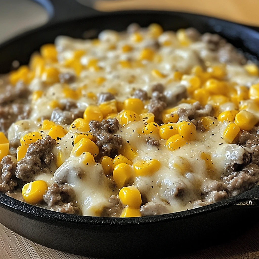 Cheddar Ranch Ground Beef & Corn Skillet Supper 1