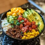 Easy Ground Beef Avocado Bowl