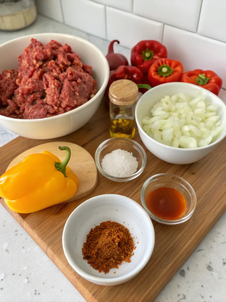 Hot Honey Ground Beef Bowl ingredients