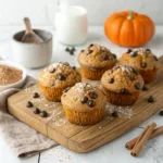 Pumpkin Chocolate Chip Oatmeal Muffins