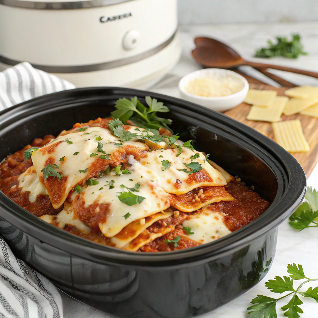 Crockpot Ravioli Lasagna