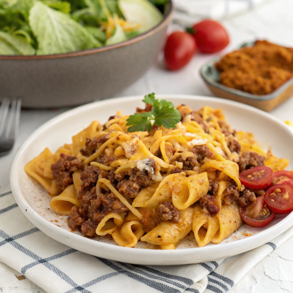 Cheesy Taco Ground Beef Pasta