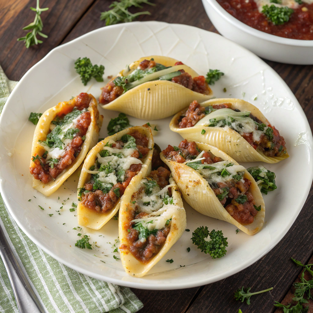 Ground Beef & Spinach Stuffed Shells