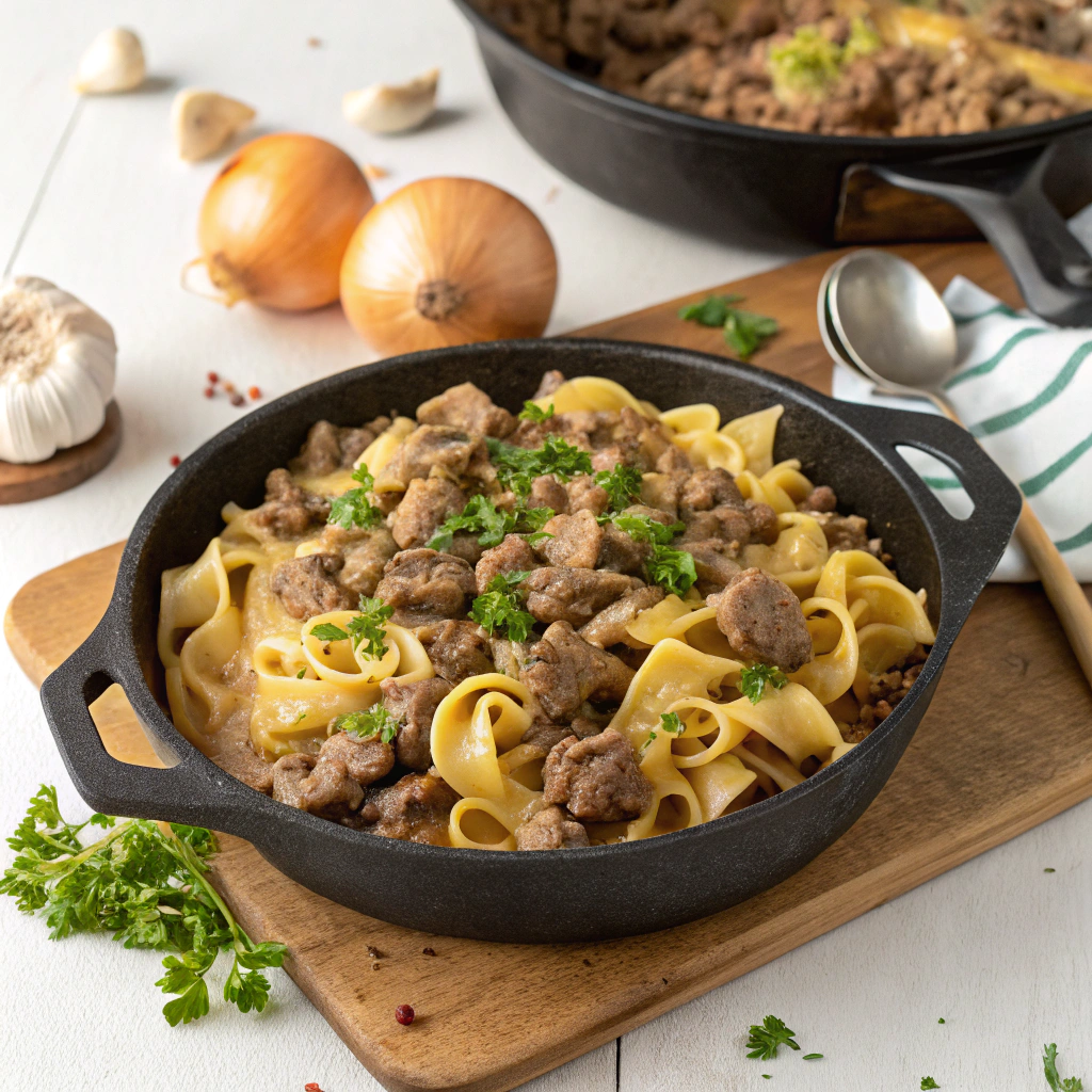 Ground Beef Stroganoff Skillet (30-Minute Dinner)