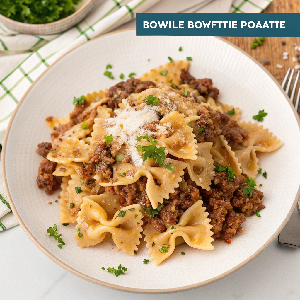 Bowtie Pasta with Ground Beef