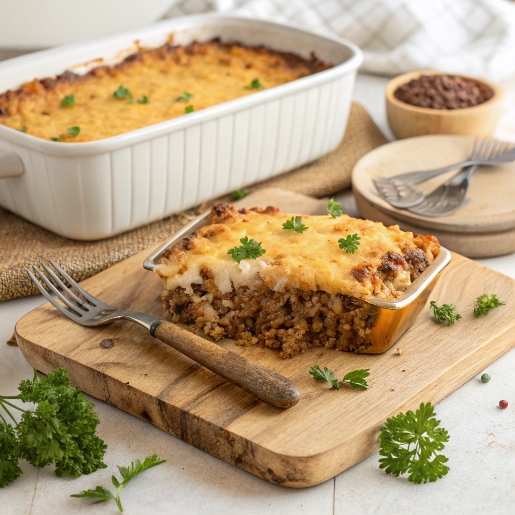 Cheesy Ground Beef Rice Casserole