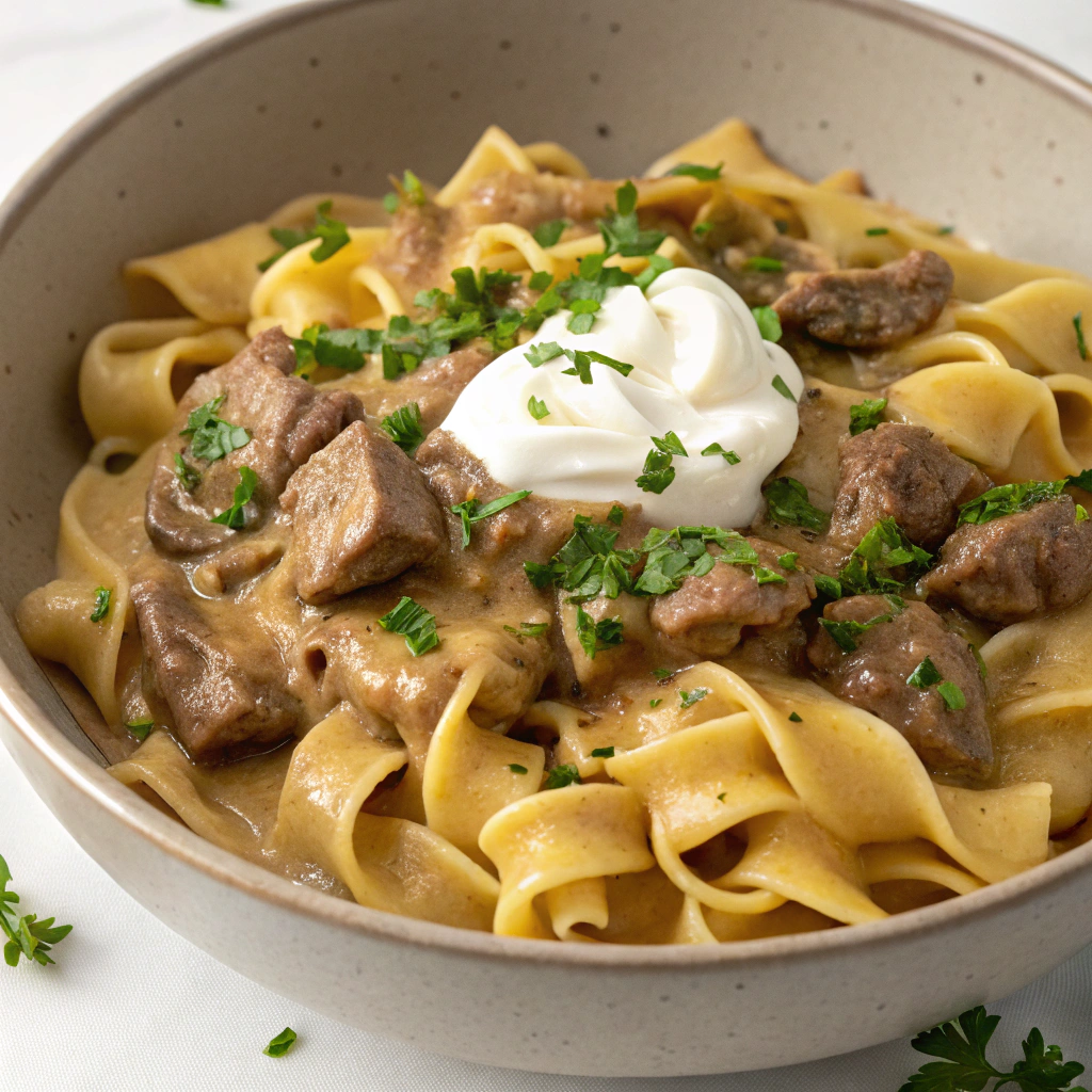 Creamy Beef Stroganoff Noodles