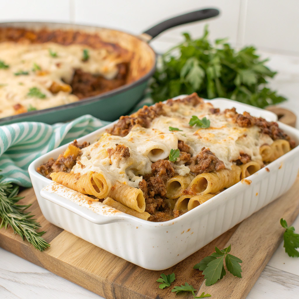 Creamy Ground Beef Pasta Bake