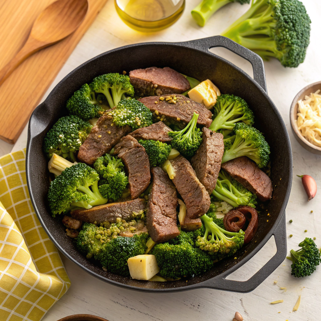 Garlic Butter Steak and Broccoli Skillet