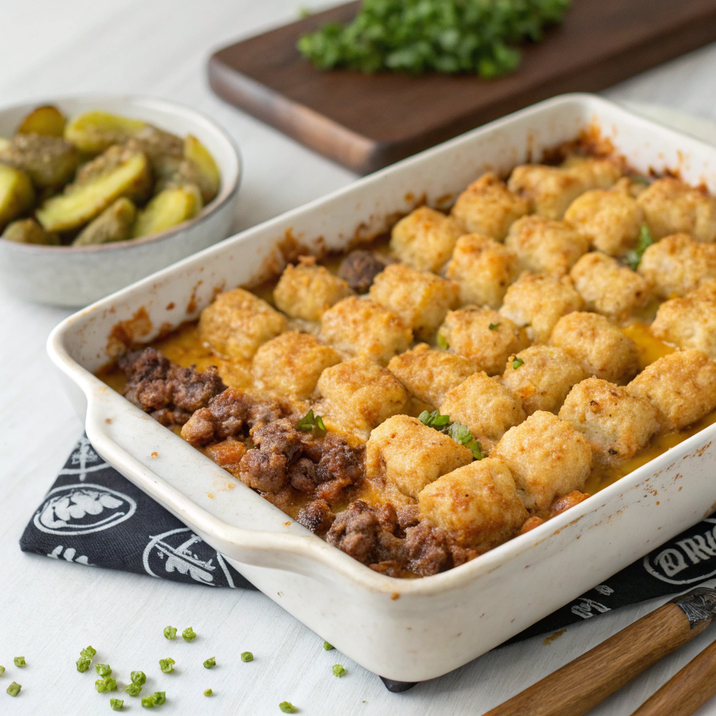 Hamburger Meat Tater Tot Casserole