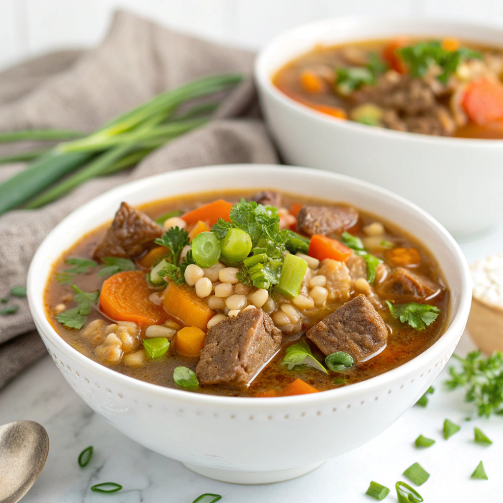 Healthy Beef & Veggie Soup with Barley