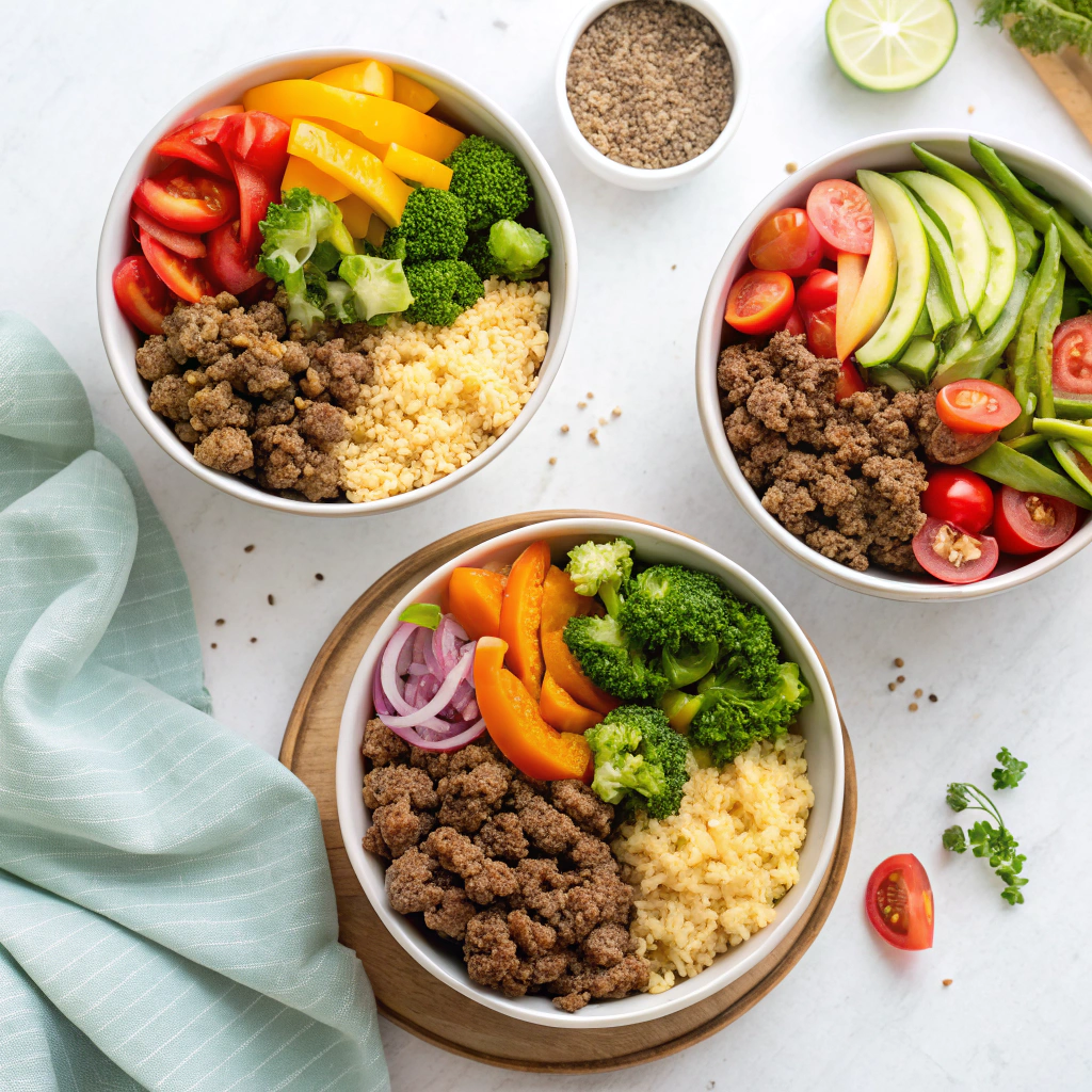 Healthy Family Ground Beef Bowls