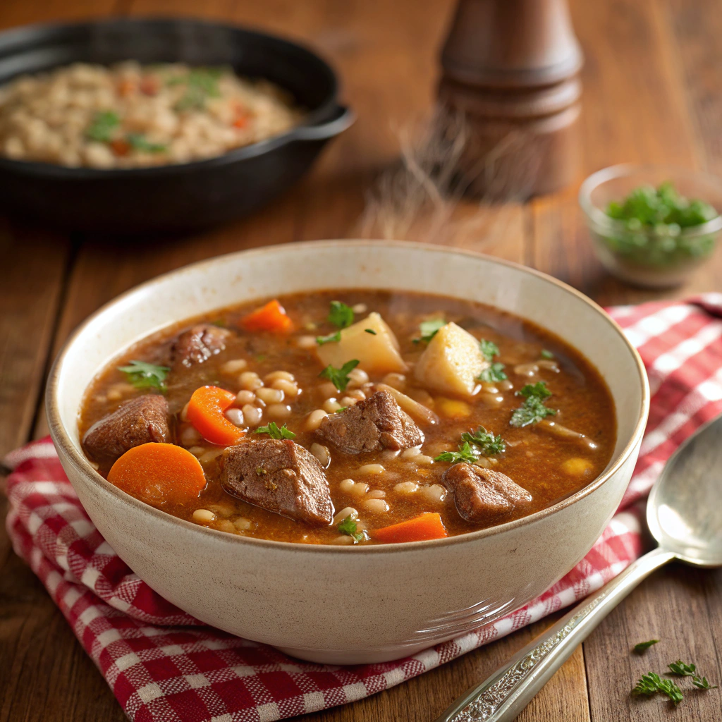 Hearty Stovetop Beef Barley Soup