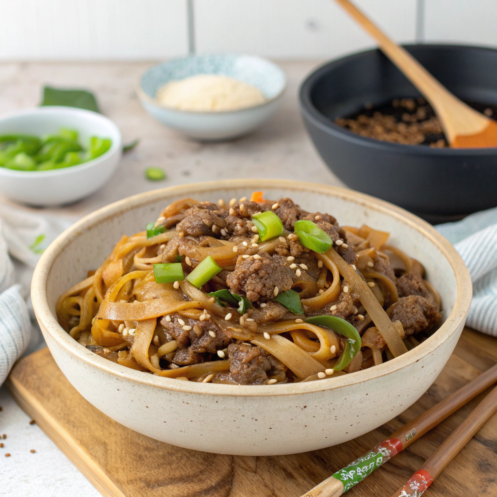 Mongolian Ground Beef Noodles (30-Minute Dinner)