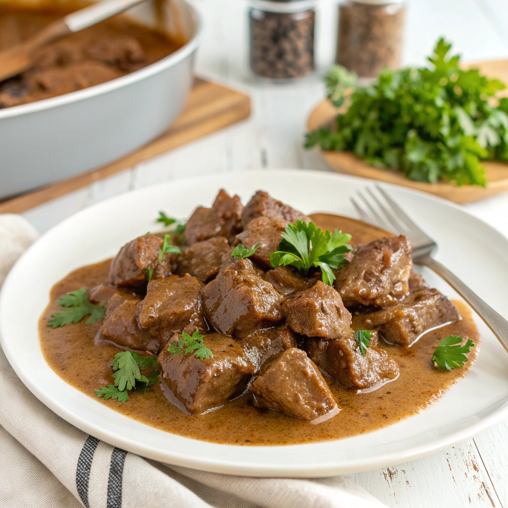 Pioneer Woman-Inspired Beef Tips and Gravy