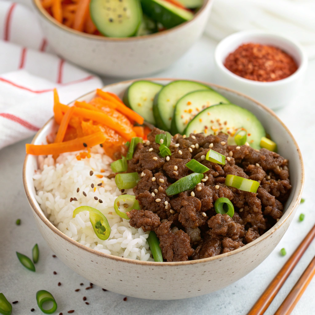 Quick & Easy Korean Ground Beef Bowl