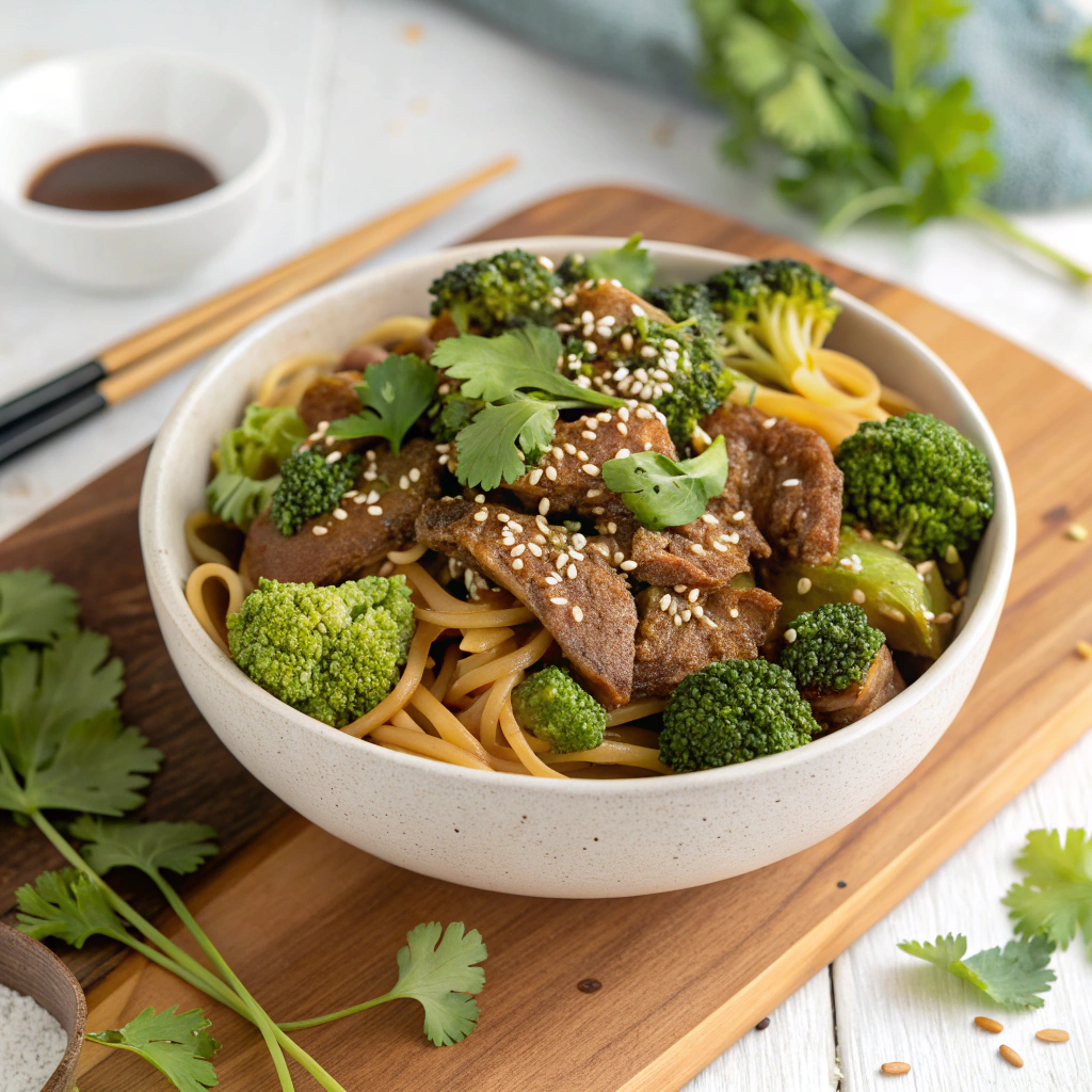 Sesame Beef and Broccoli Noodle Bowl