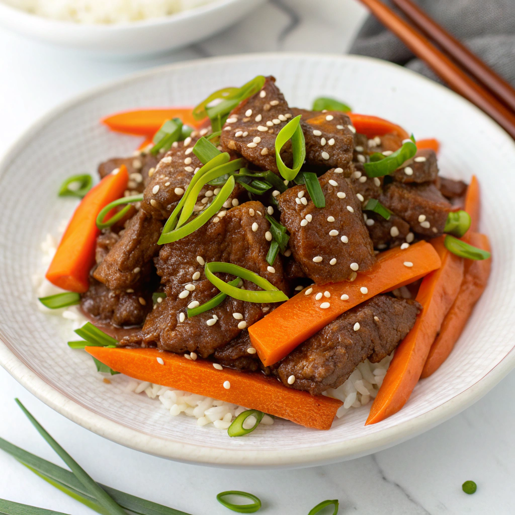 Slow Cooker Mongolian Beef with Carrots
