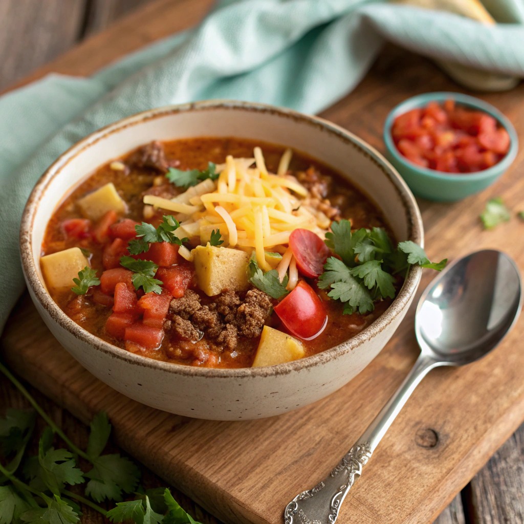 Taco Potato Soup with Ground Beef