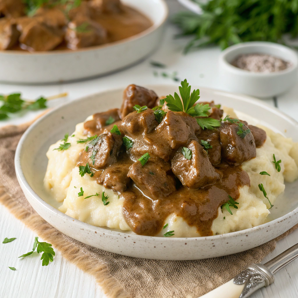 Easy Beef Tips and Gravy