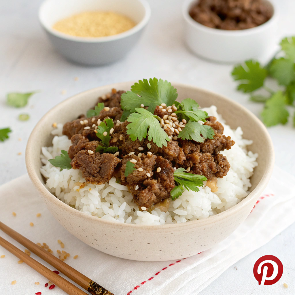 Garlic Butter Minced Beef Rice Bowl
