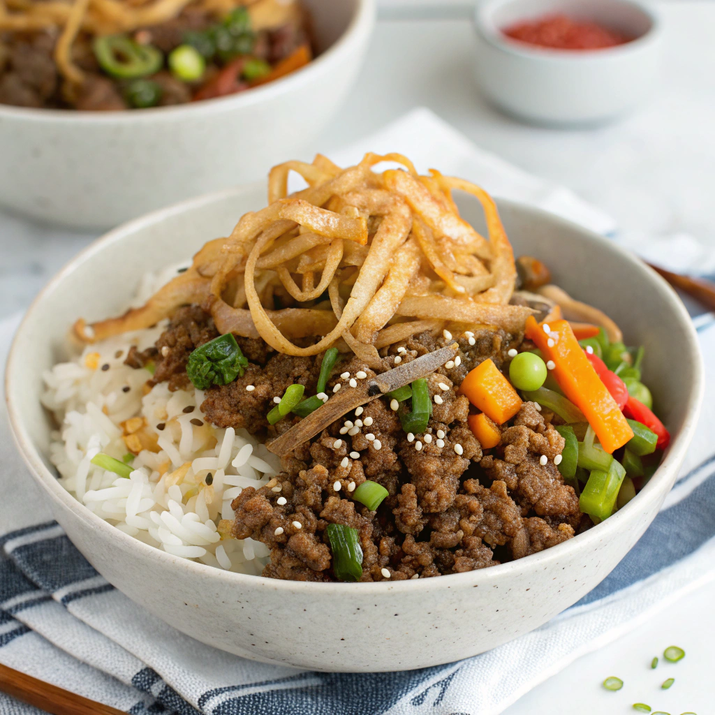 Quick Korean Ground Beef Bowl