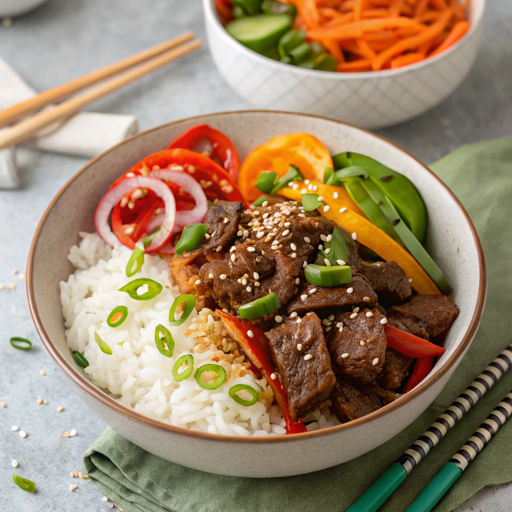 Sweet and Spicy Korean Beef Rice Bowl