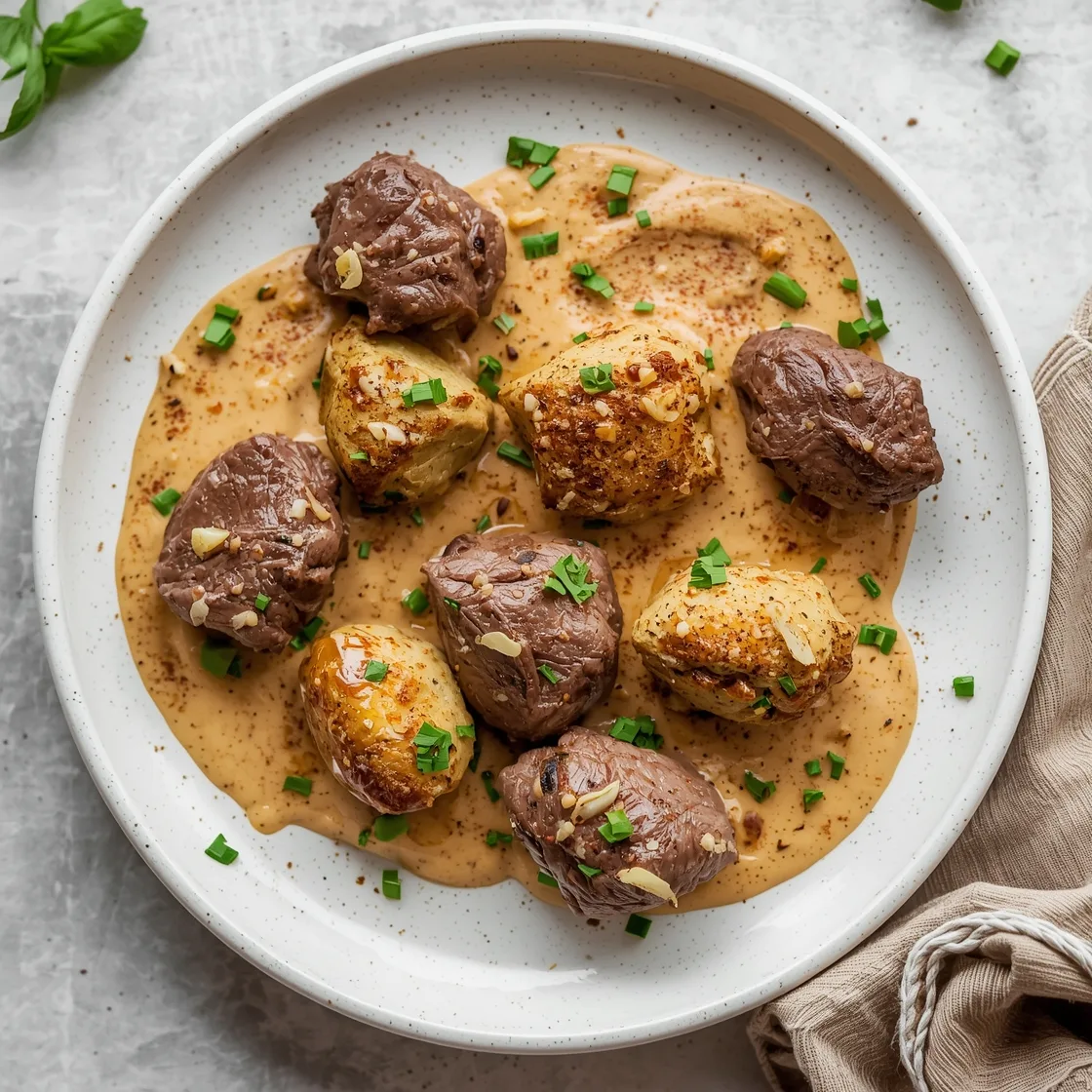 Creamy Garlic Steak Bites with Paprika