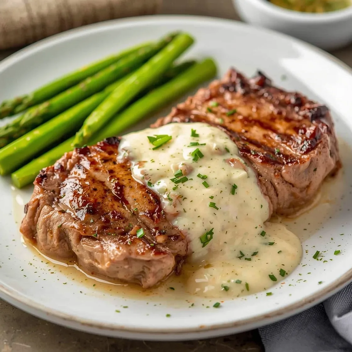 Juicy Steak with Creamy Garlic Sauce