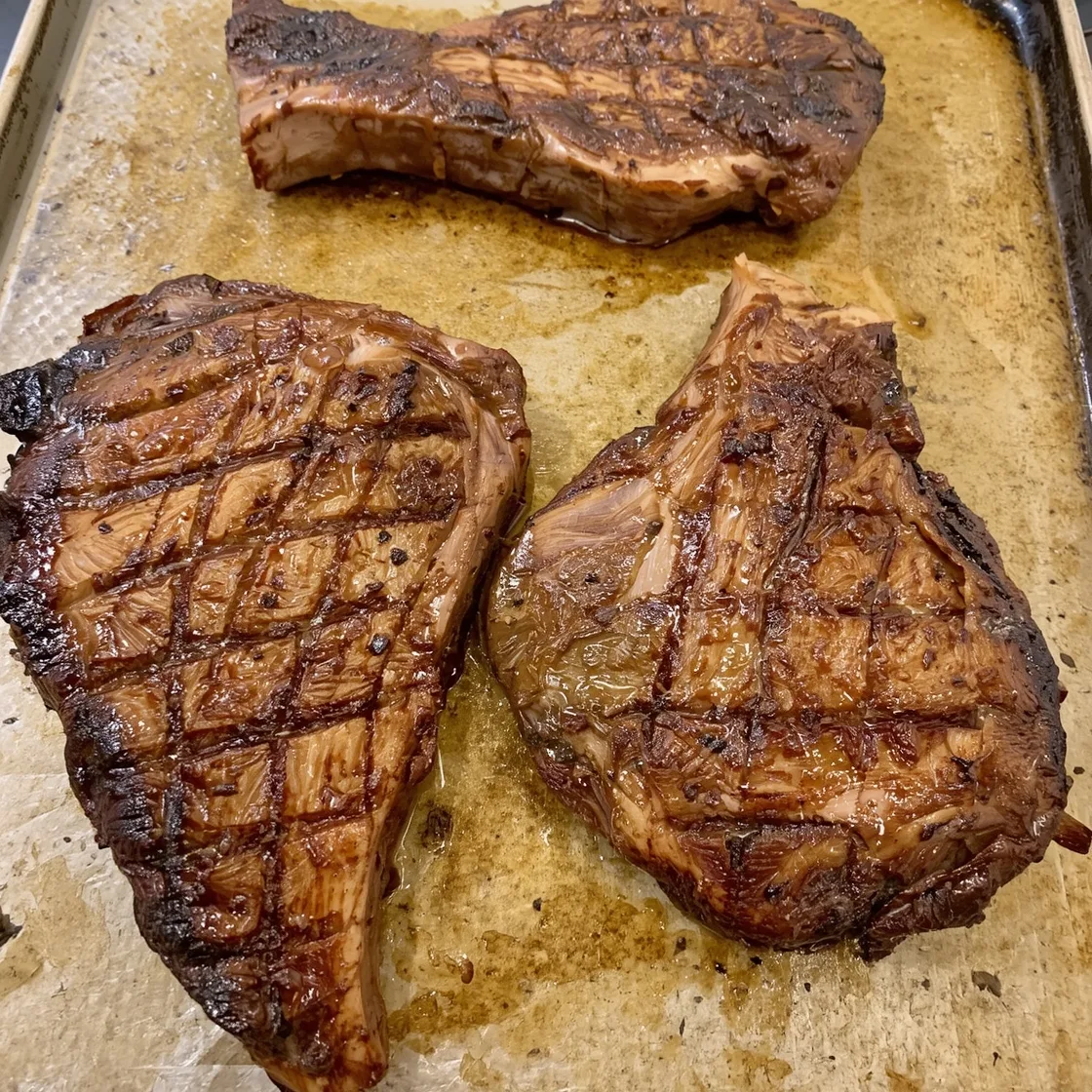 Perfectly Cooked Ribeye Steaks