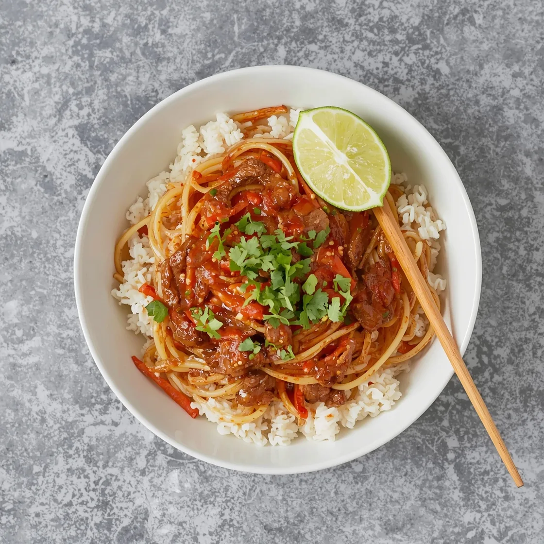 Spicy Mongolian Beef Noodles