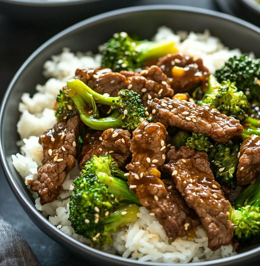 Beef and Broccoli Stir Fry with tender beef and fresh broccoli in a savory sauce.