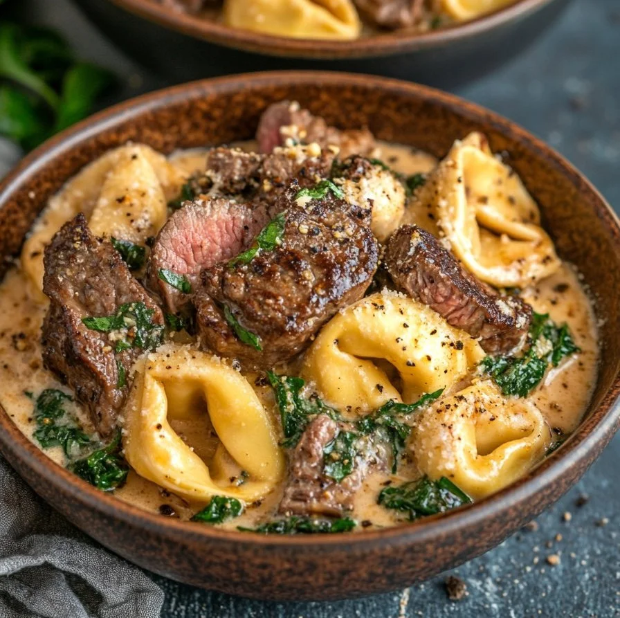Cracked Garlic Steak Tortellini served in rich Creamhouse Sauce
