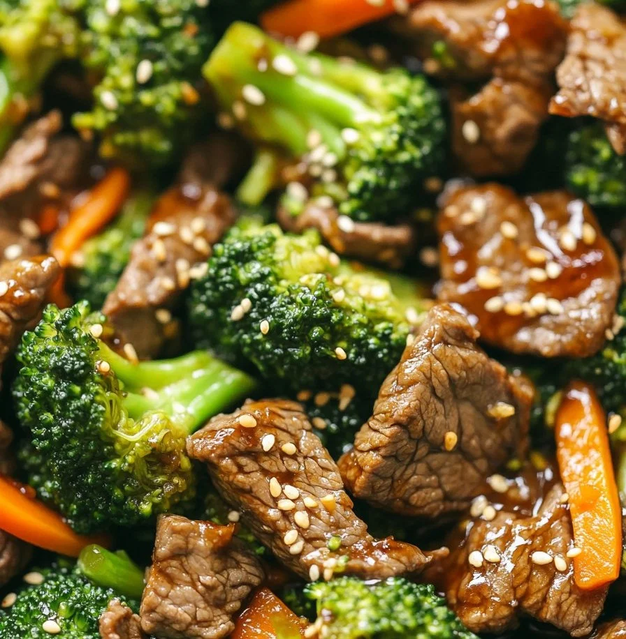 Delicious beef and broccoli stir fry served in a bowl with rice