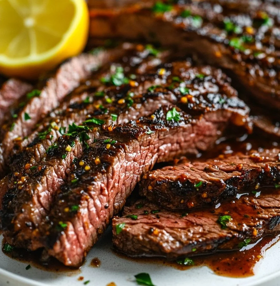 Skirt steak marinated and grilled to perfection with flavorful spices.