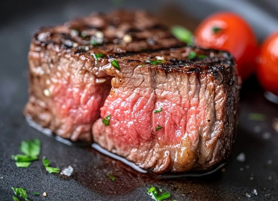 Delicious Garlic Butter Brazilian Steak served on a plate