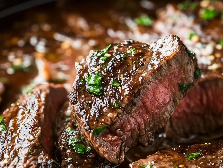 Gordon Ramsay-inspired steak marinade ingredients and finished dish