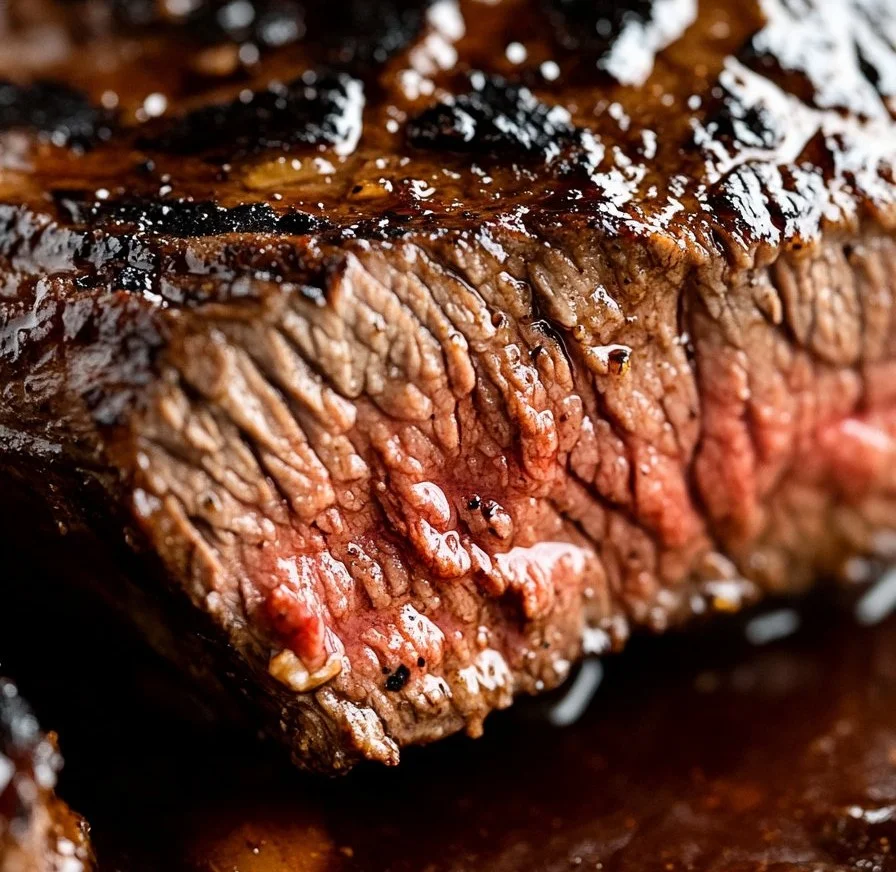 Texas Roadhouse-style steak marinating in a savory marinade mix