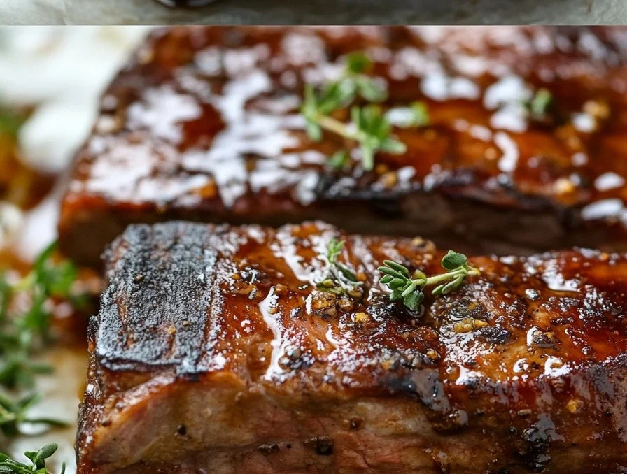 Delicious steak marinated for enhanced flavor and tenderness